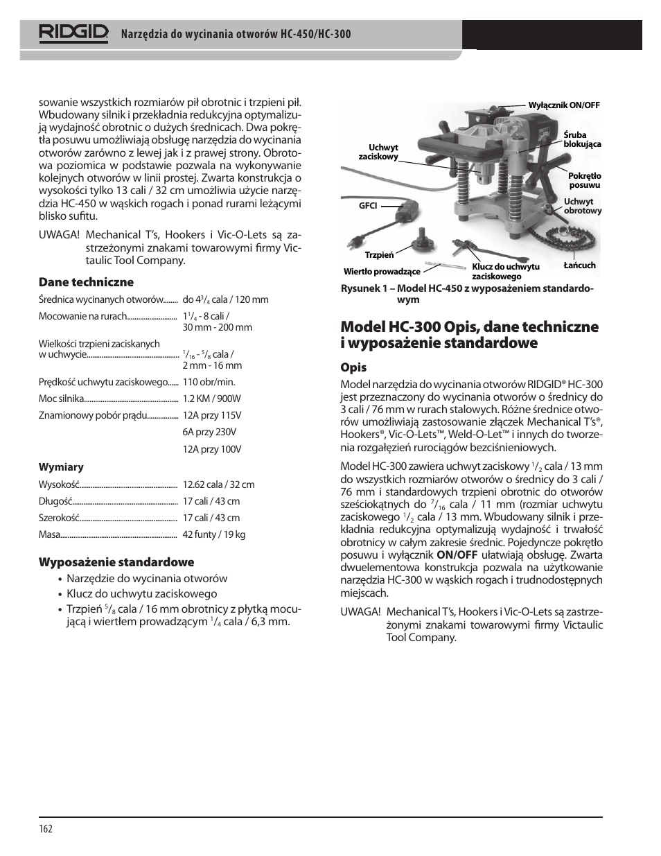RIDGID HC-300 User Manual | Page 164 / 320