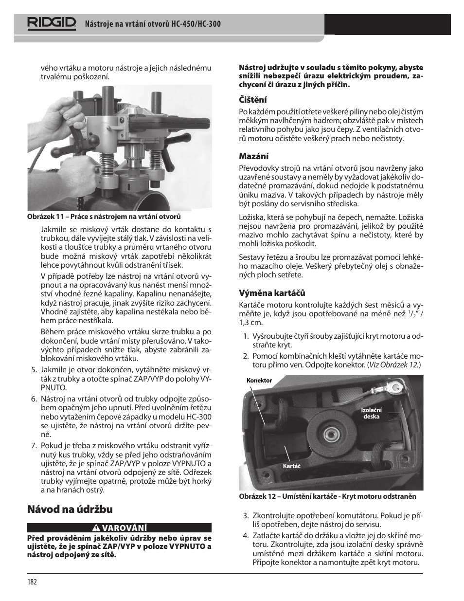 Návod na údržbu | RIDGID HC-300 User Manual | Page 184 / 320