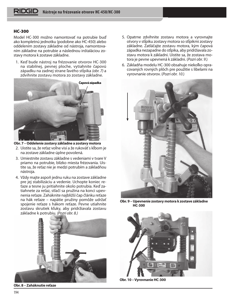 RIDGID HC-300 User Manual | Page 196 / 320