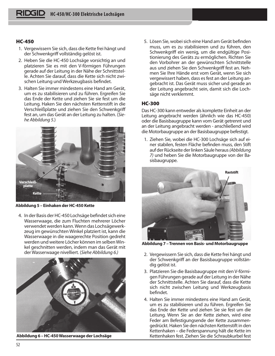 RIDGID HC-300 User Manual | Page 54 / 320