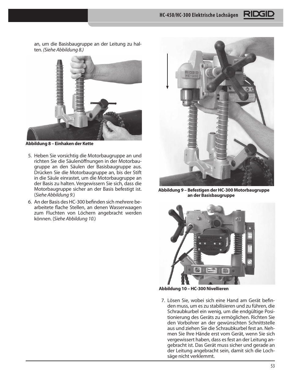 RIDGID HC-300 User Manual | Page 55 / 320