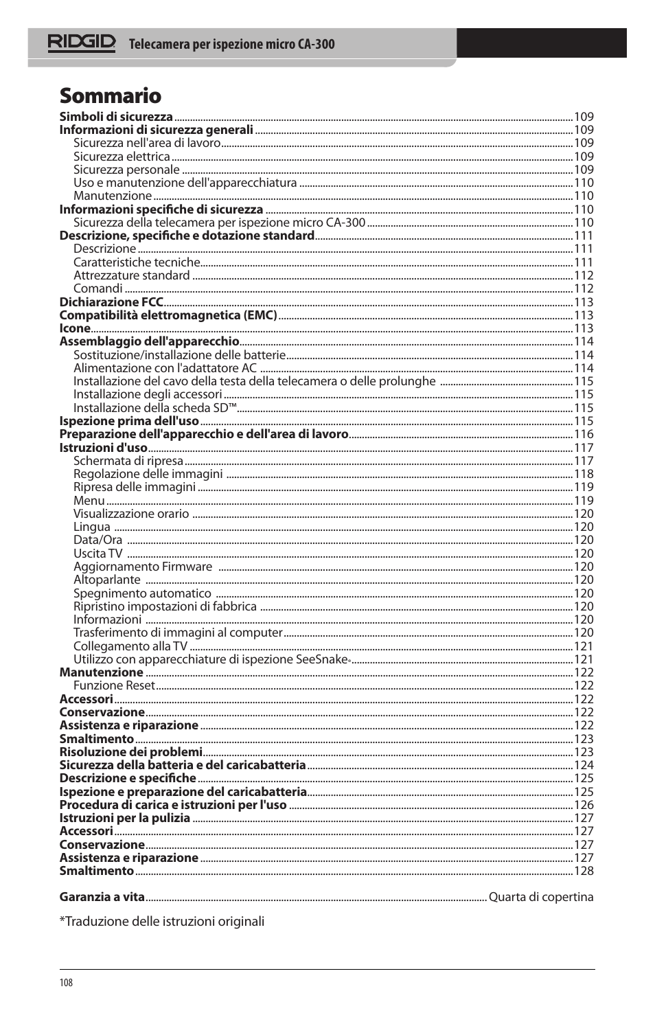 RIDGID micro CA-300 User Manual | Page 110 / 472