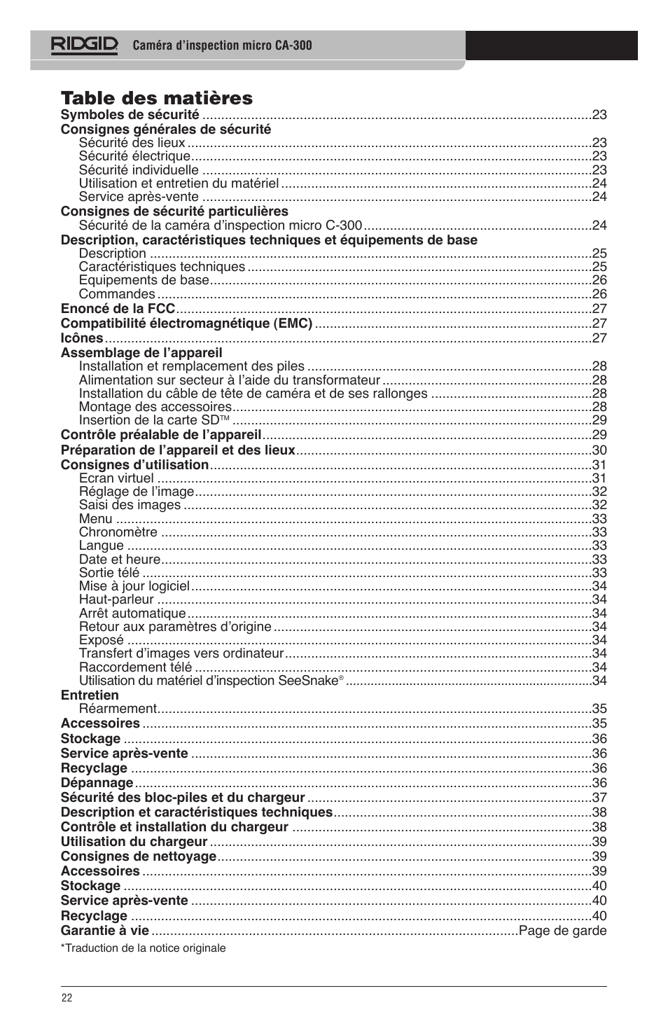 RIDGID micro CA-300 User Manual | Page 24 / 472