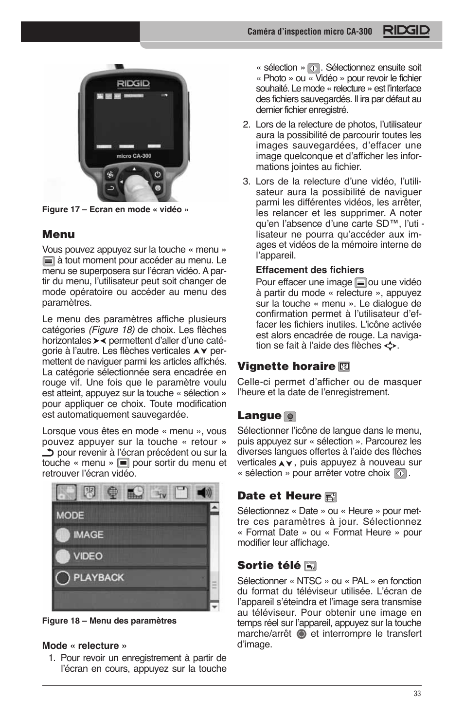 RIDGID micro CA-300 User Manual | Page 35 / 472