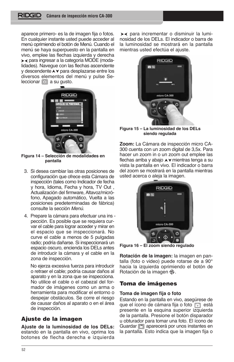 RIDGID micro CA-300 User Manual | Page 54 / 472