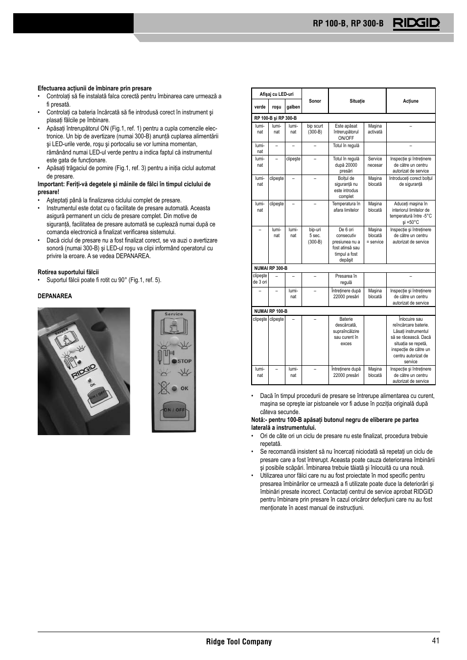 Ridge tool company 41 | RIDGID RP 300-B User Manual | Page 42 / 58