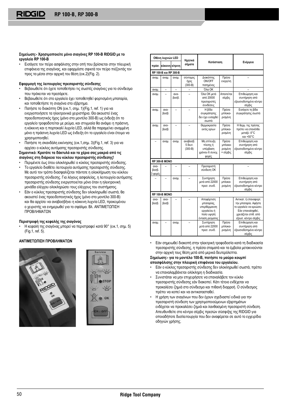 Ridge tool company 50 | RIDGID RP 300-B User Manual | Page 51 / 58