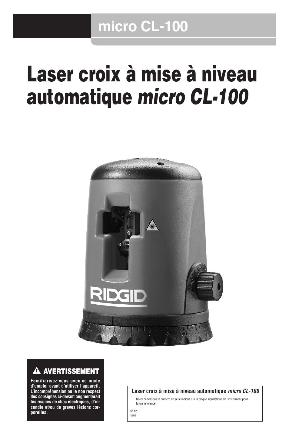 Micro cl-100 | RIDGID micro CL-100 User Manual | Page 13 / 228