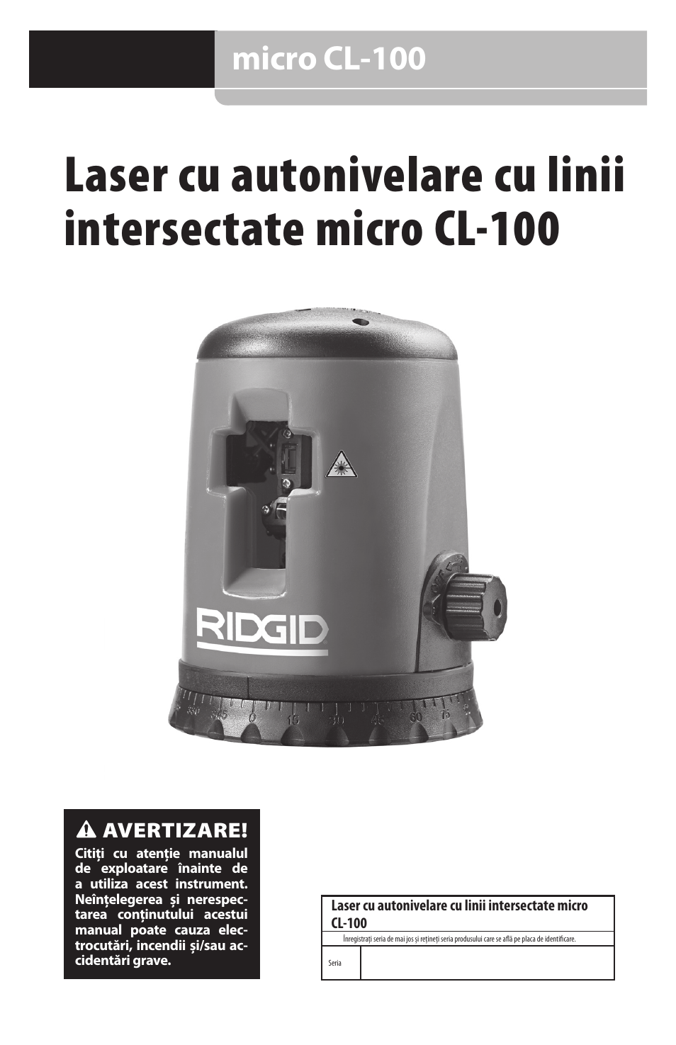 Micro cl-100 | RIDGID micro CL-100 User Manual | Page 143 / 228