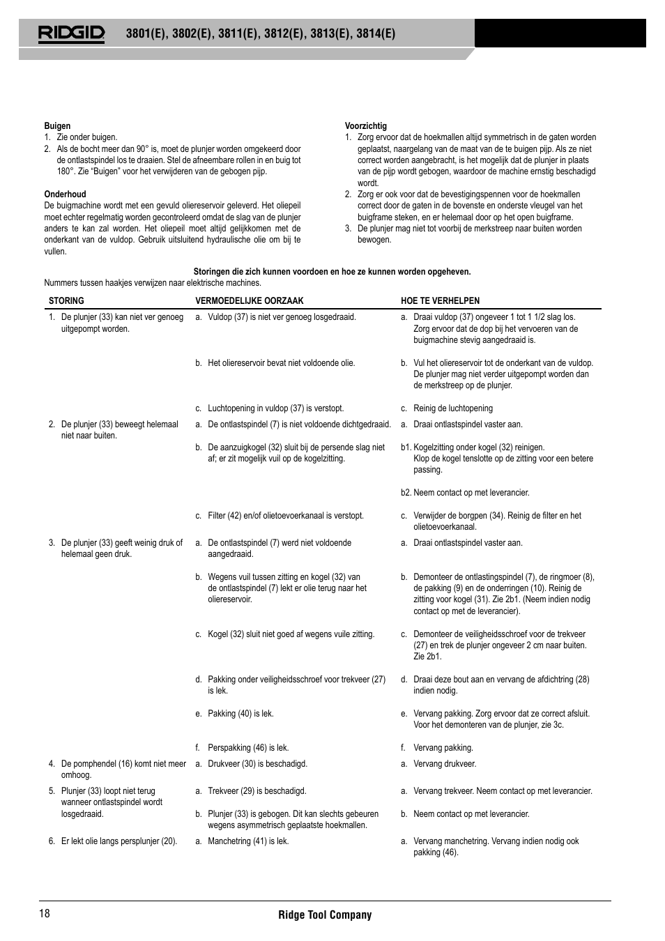 RIDGID 3814	(E) User Manual | Page 19 / 97