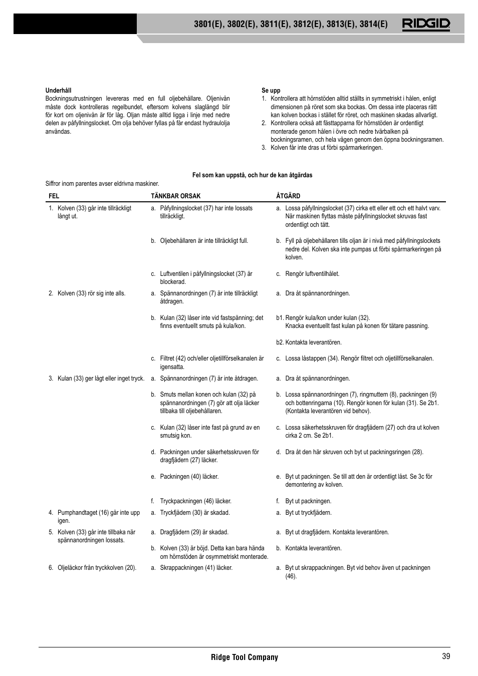 RIDGID 3814	(E) User Manual | Page 40 / 97