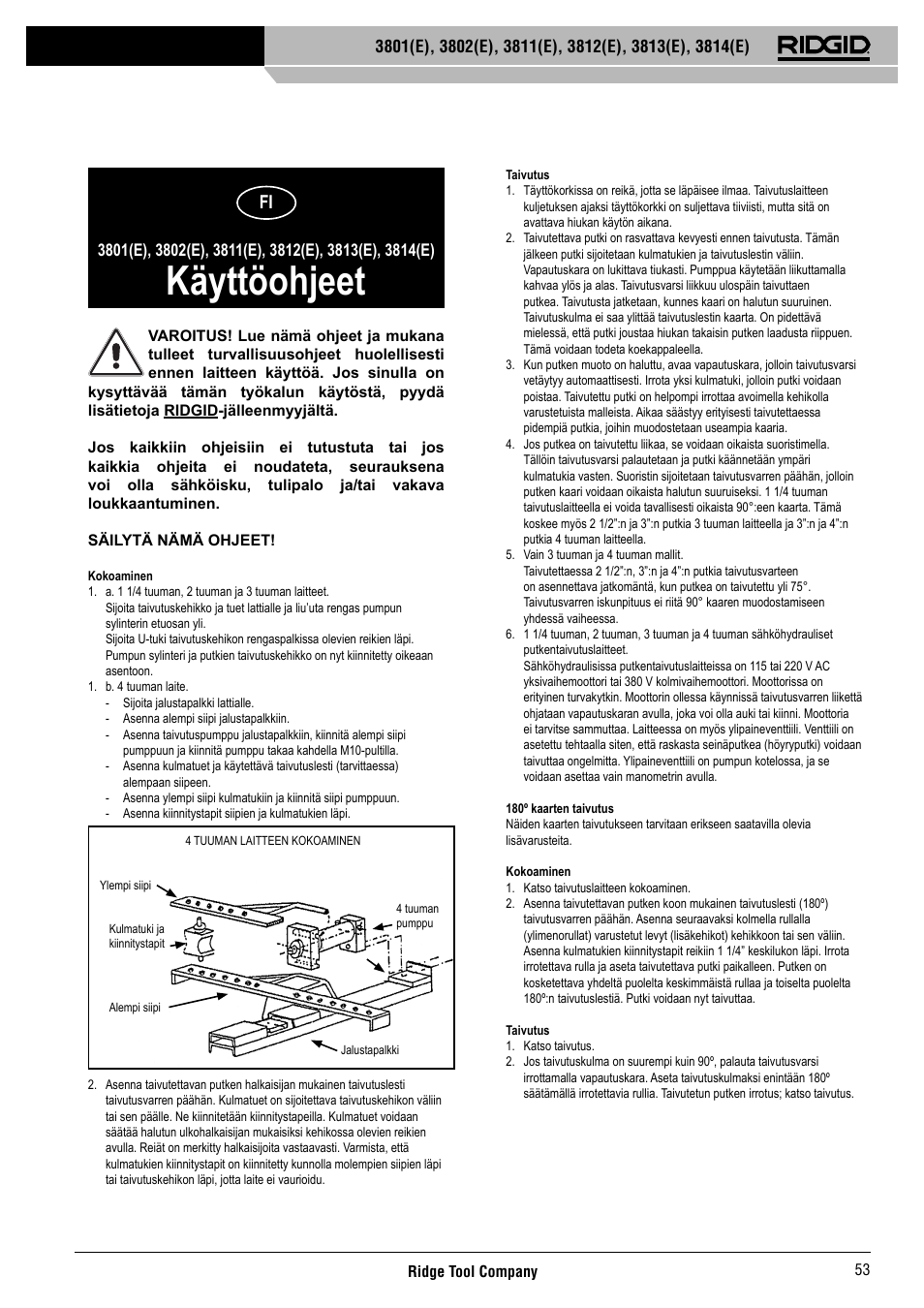 Käyttöohjeet | RIDGID 3814	(E) User Manual | Page 54 / 97