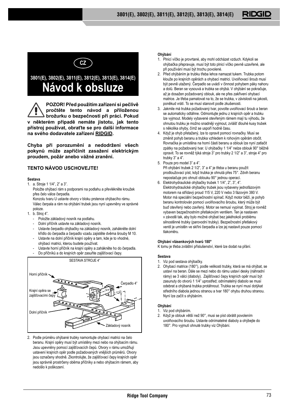 Návod k obsluze | RIDGID 3814	(E) User Manual | Page 74 / 97