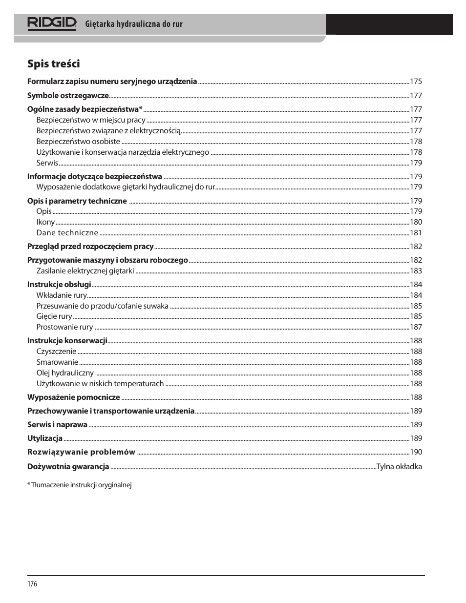 RIDGID Hydraulic Pipe Bender User Manual | Page 178 / 358