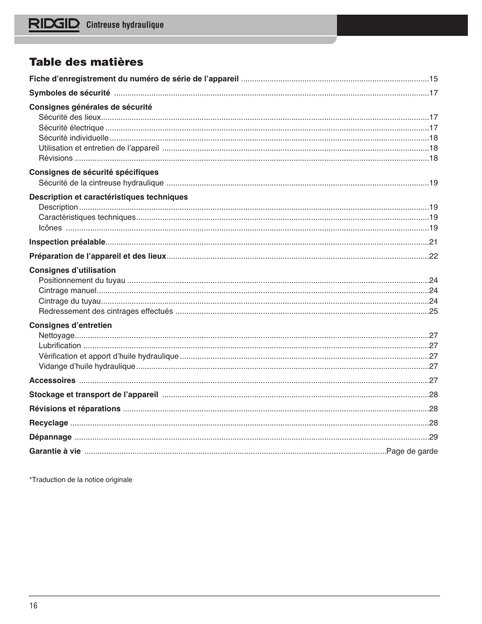 RIDGID Hydraulic Pipe Bender User Manual | Page 18 / 358