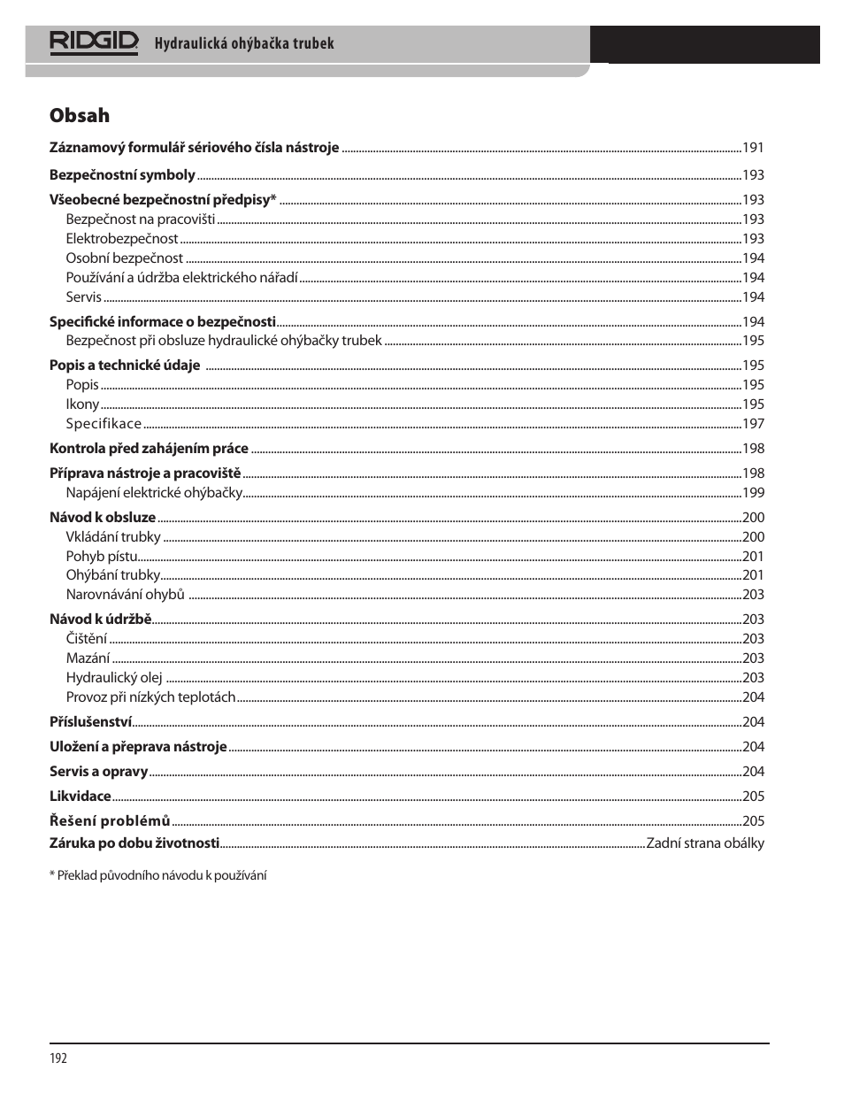 RIDGID Hydraulic Pipe Bender User Manual | Page 194 / 358