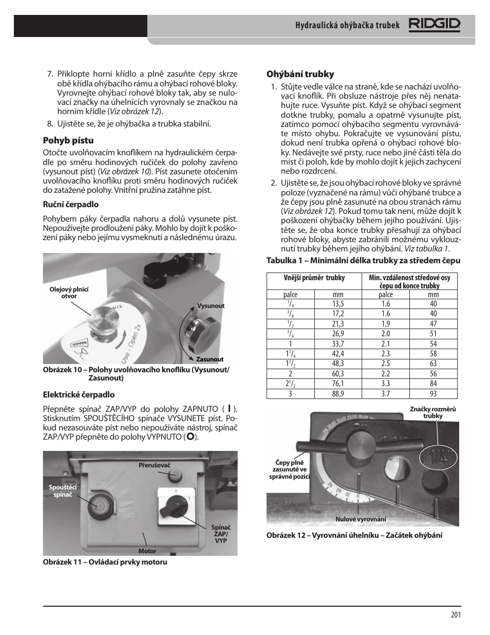 Hydraulická ohýbačka trubek | RIDGID Hydraulic Pipe Bender User Manual | Page 203 / 358