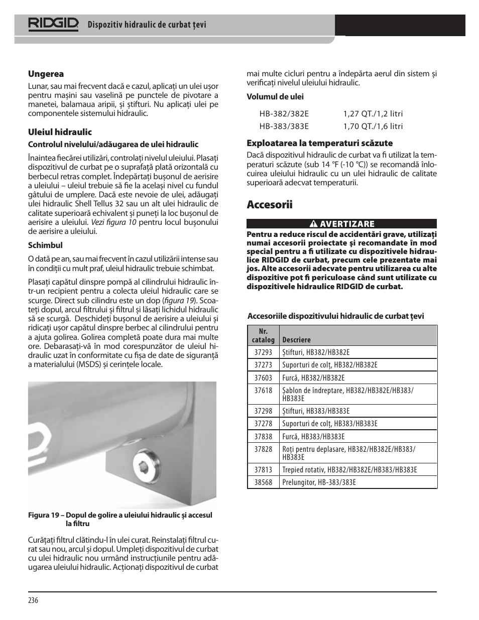 Accesorii | RIDGID Hydraulic Pipe Bender User Manual | Page 238 / 358