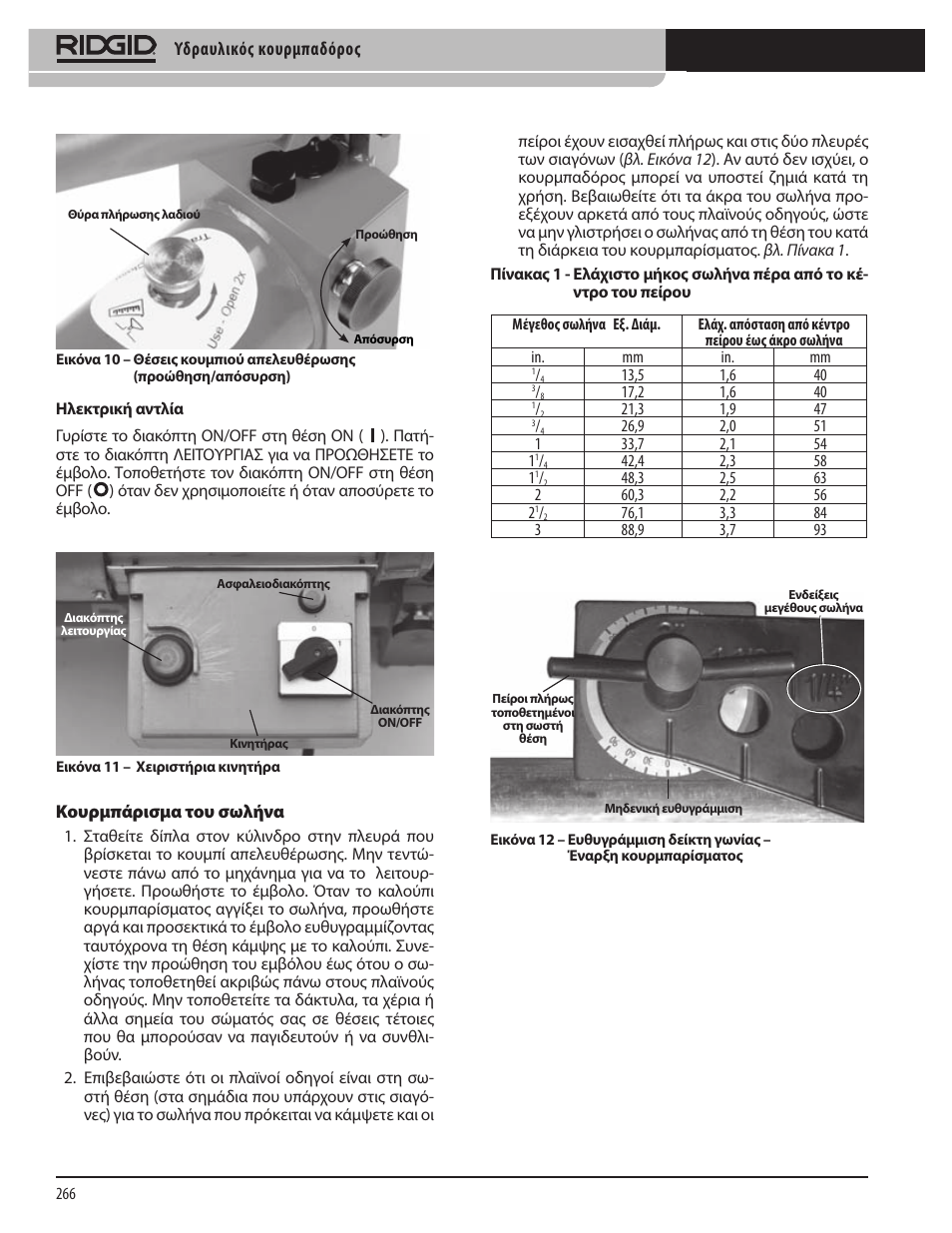 Υδραυλικός κουρμπαδόρος | RIDGID Hydraulic Pipe Bender User Manual | Page 268 / 358