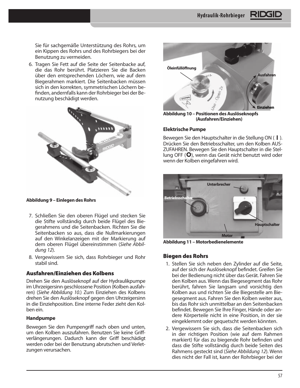 RIDGID Hydraulic Pipe Bender User Manual | Page 59 / 358