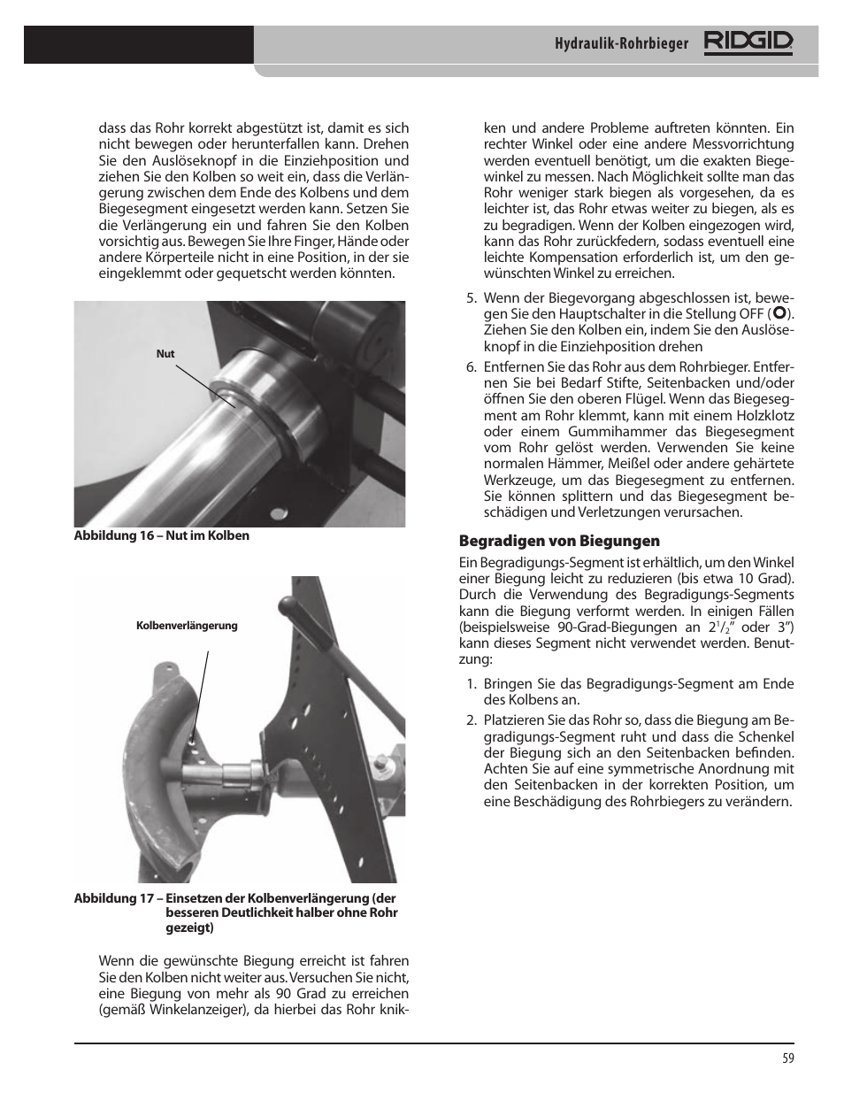 RIDGID Hydraulic Pipe Bender User Manual | Page 61 / 358