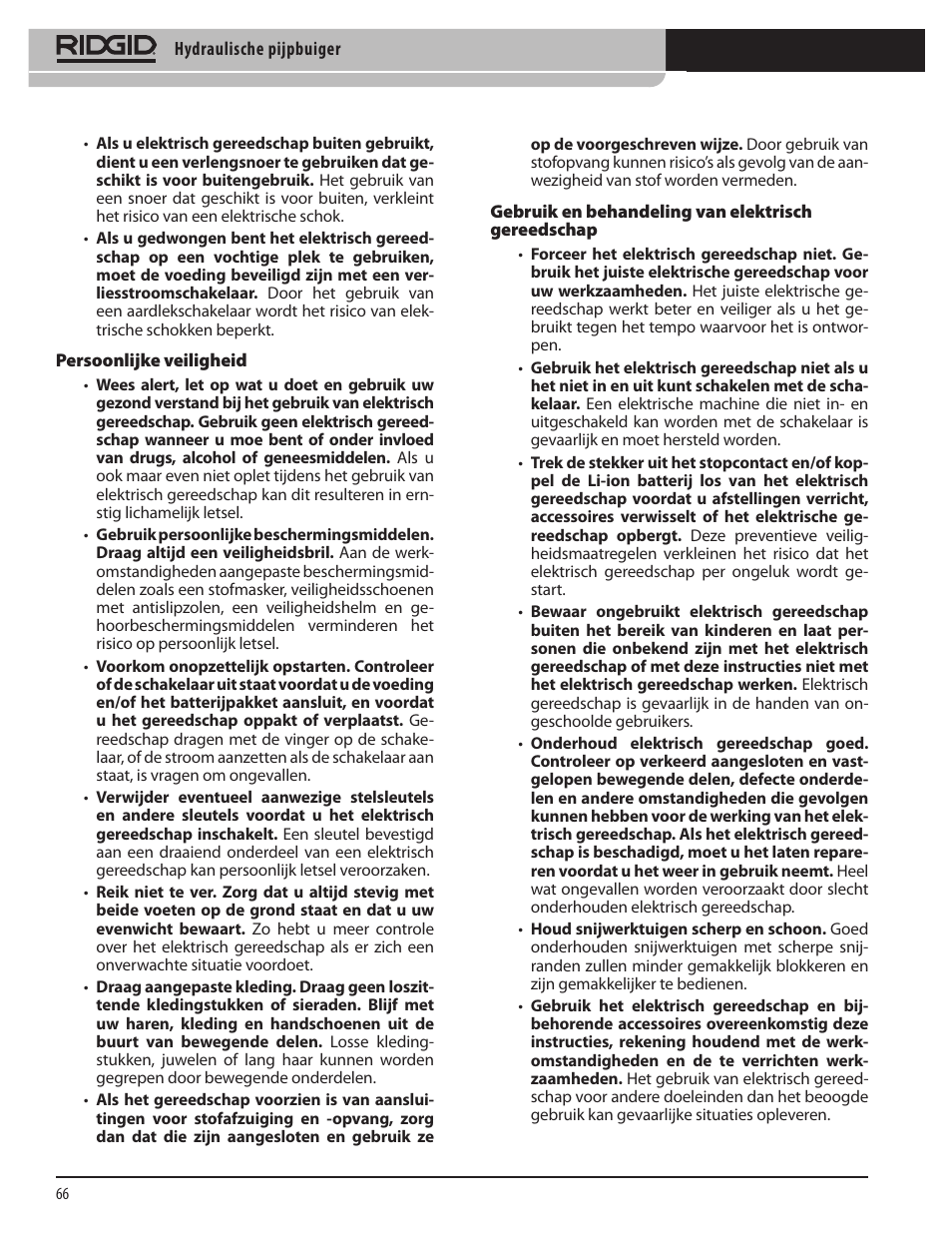 RIDGID Hydraulic Pipe Bender User Manual | Page 68 / 358