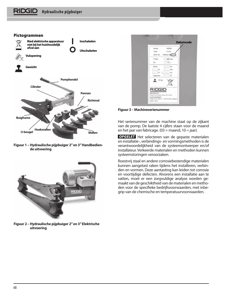Hydraulische pijpbuiger | RIDGID Hydraulic Pipe Bender User Manual | Page 70 / 358