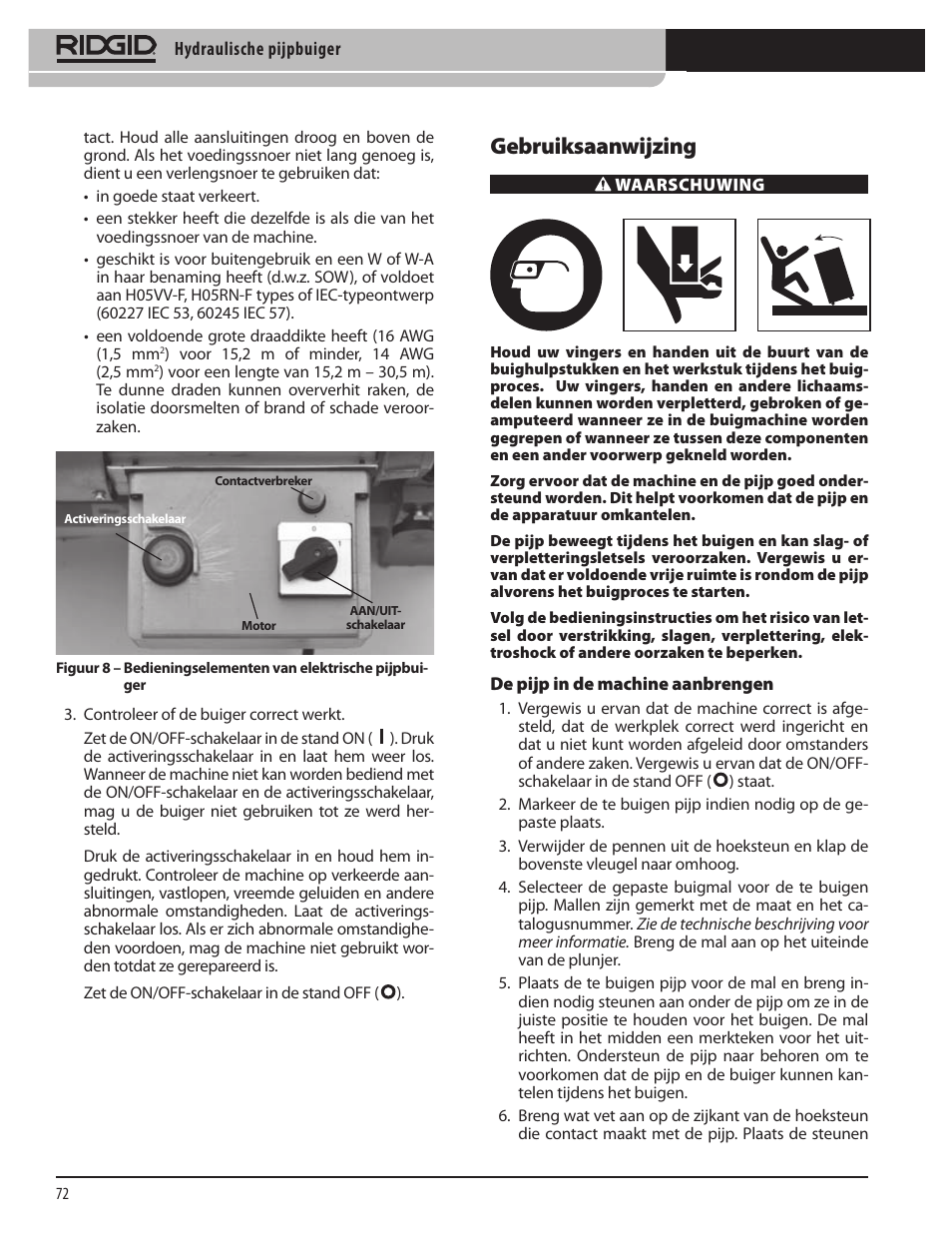 Gebruiksaanwijzing | RIDGID Hydraulic Pipe Bender User Manual | Page 74 / 358
