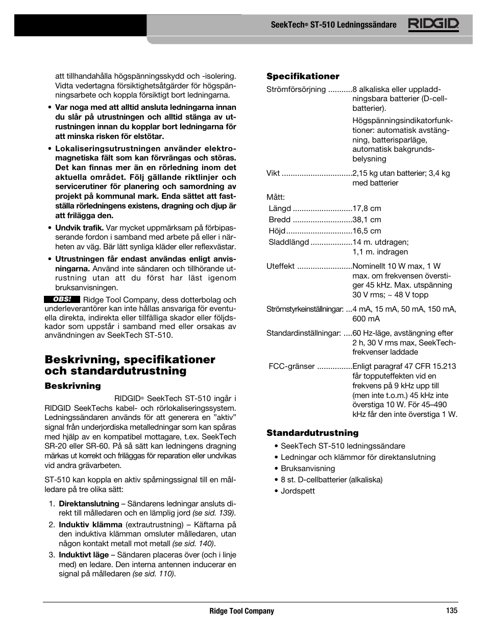 RIDGID SeekTech ST-510 User Manual | Page 137 / 403