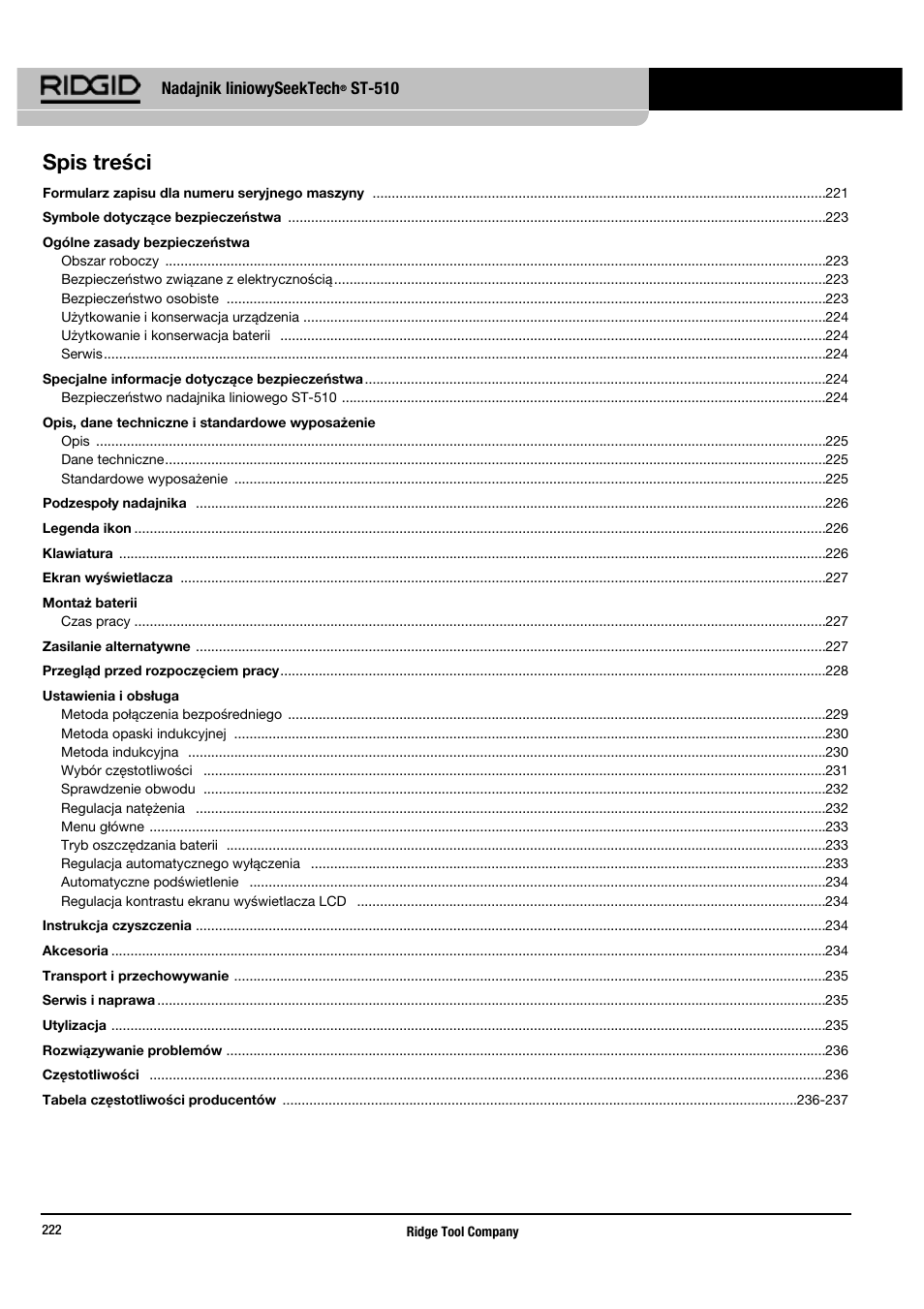 RIDGID SeekTech ST-510 User Manual | Page 224 / 403