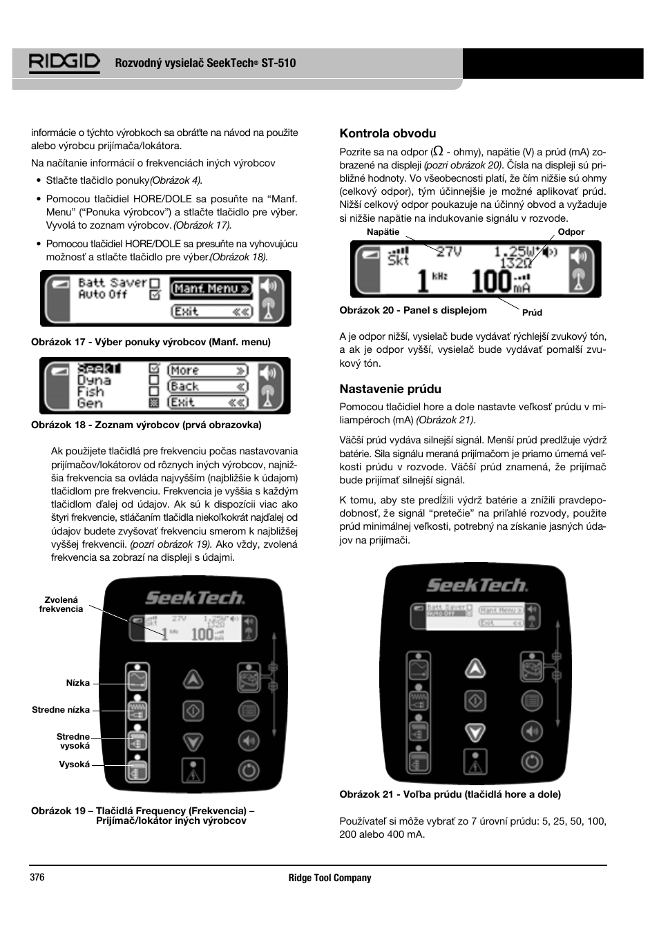 RIDGID SeekTech ST-510 User Manual | Page 378 / 403