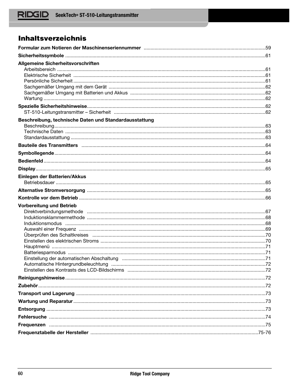 RIDGID SeekTech ST-510 User Manual | Page 62 / 403