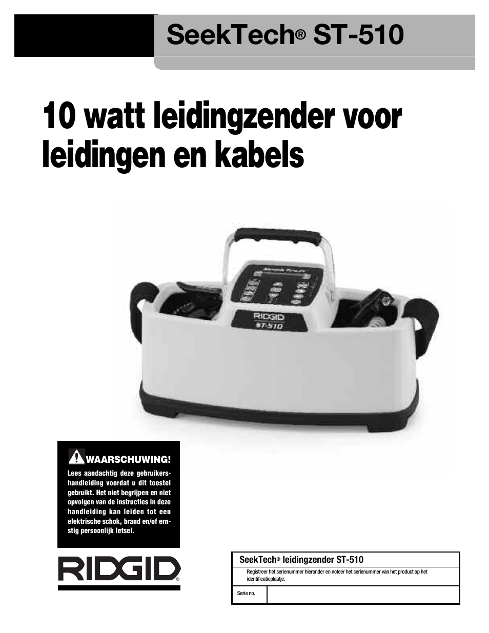 10 watt leidingzender voor leidingen en kabels, Seektech, St-510 | RIDGID SeekTech ST-510 User Manual | Page 79 / 403