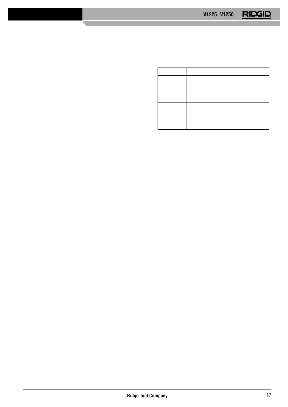 RIDGID V-1250 User Manual | Page 18 / 56