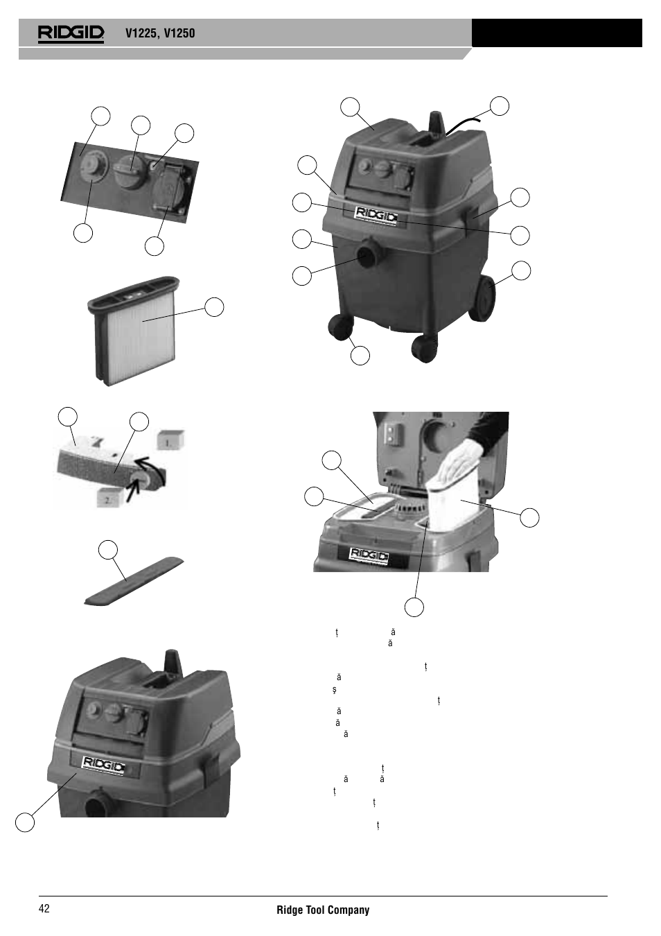 RIDGID V-1250 User Manual | Page 43 / 56