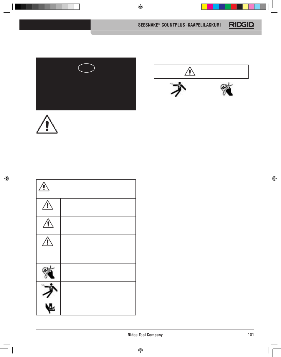 Seesnake, Käyttäjän käsikirja, Count plus -kaapelilaskuri | RIDGID CountPlus User Manual | Page 103 / 204