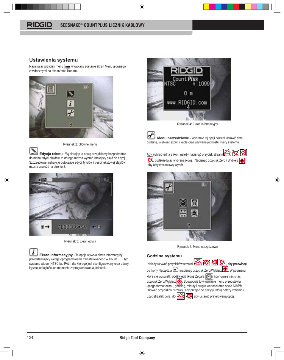 Ustawienia systemu | RIDGID CountPlus User Manual | Page 126 / 204