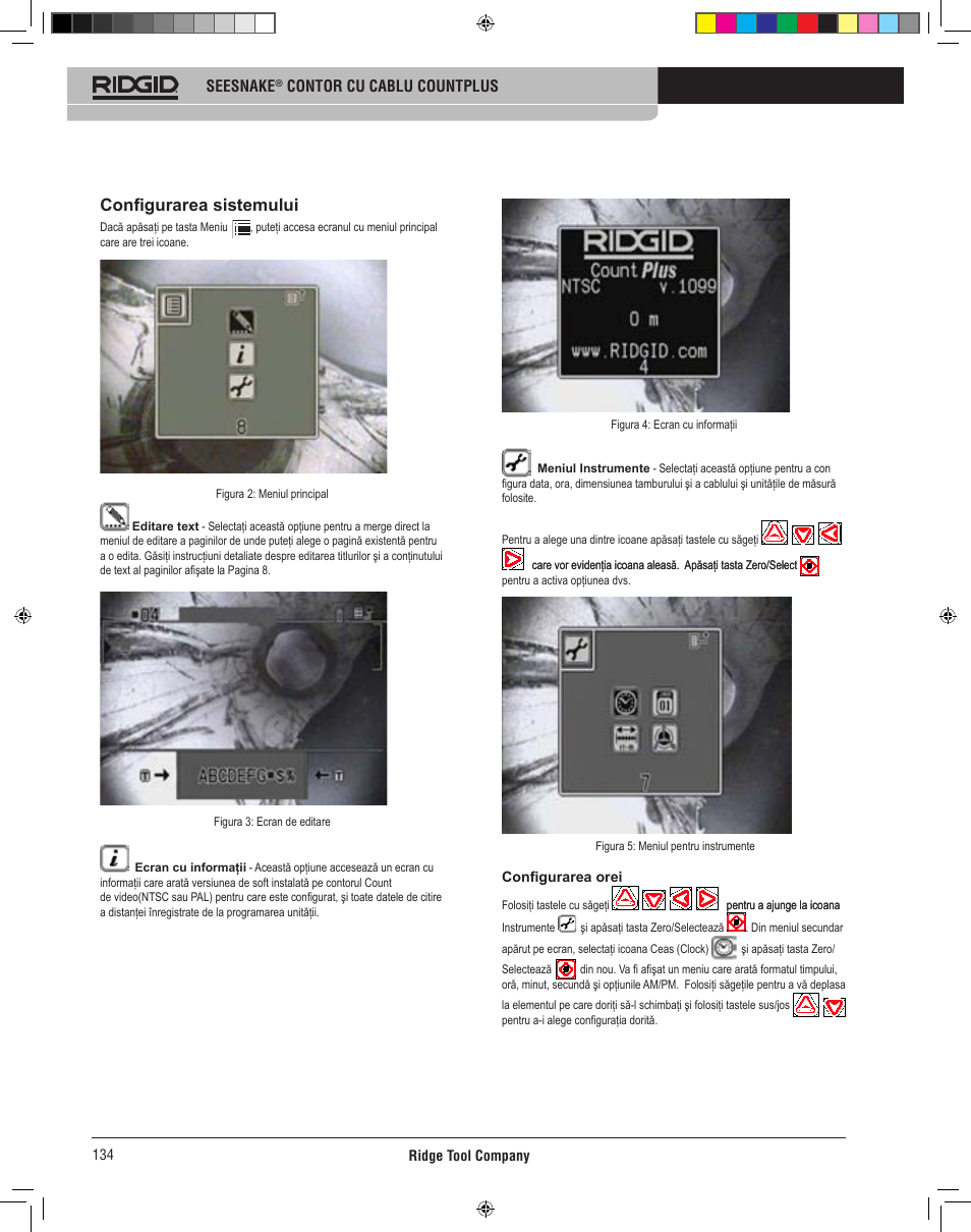 Configurarea sistemului | RIDGID CountPlus User Manual | Page 136 / 204