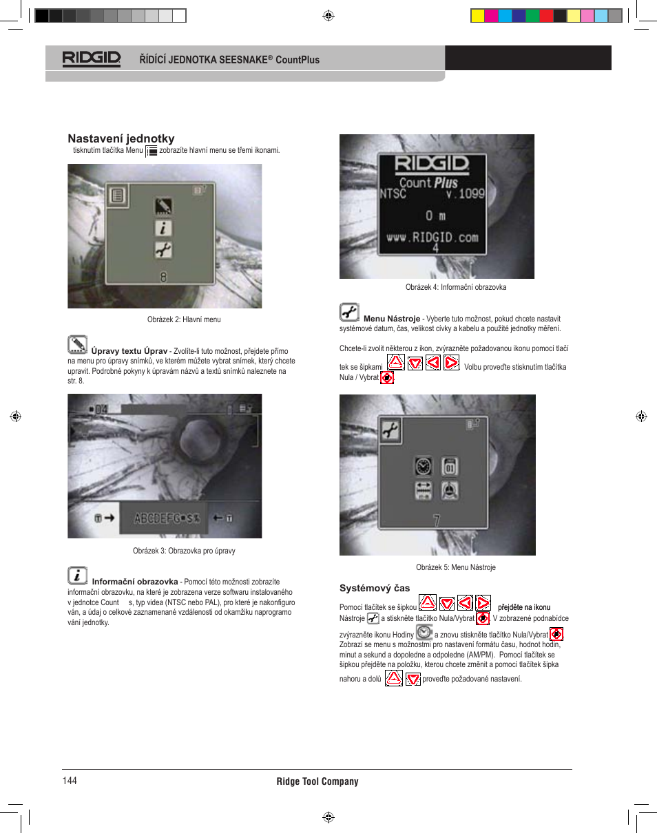 Nastavení jednotky | RIDGID CountPlus User Manual | Page 146 / 204