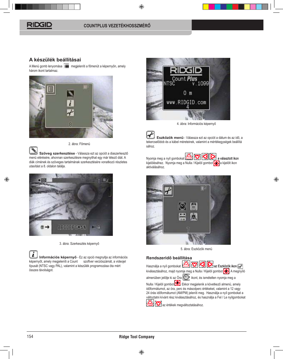 A készülék beállításai | RIDGID CountPlus User Manual | Page 156 / 204