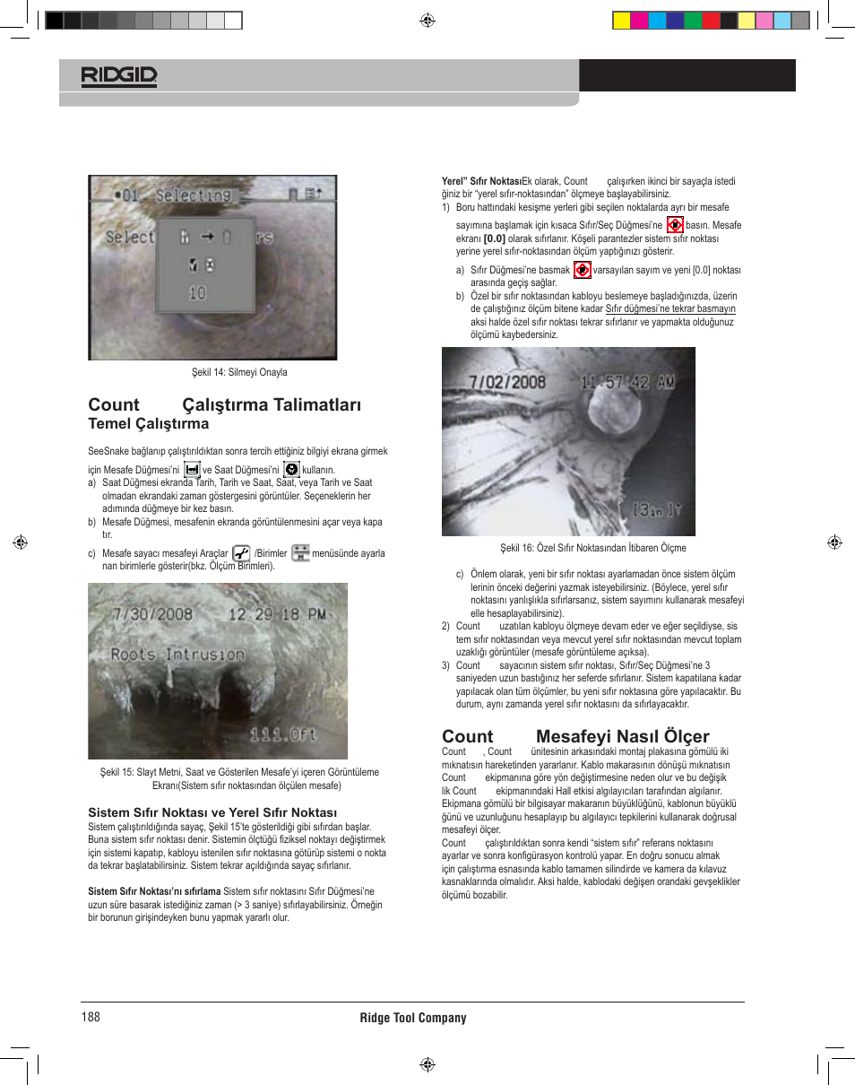 Count plus çalıştırma talimatları, Count plus mesafeyi nasıl ölçer, Temel çalıştırma | RIDGID CountPlus User Manual | Page 190 / 204