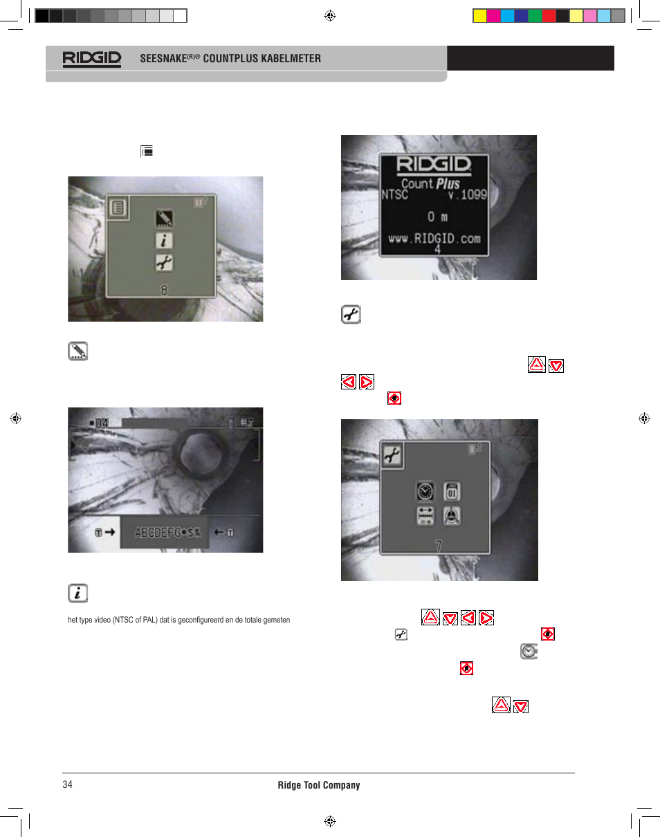 Systeeminstellingen | RIDGID CountPlus User Manual | Page 36 / 204