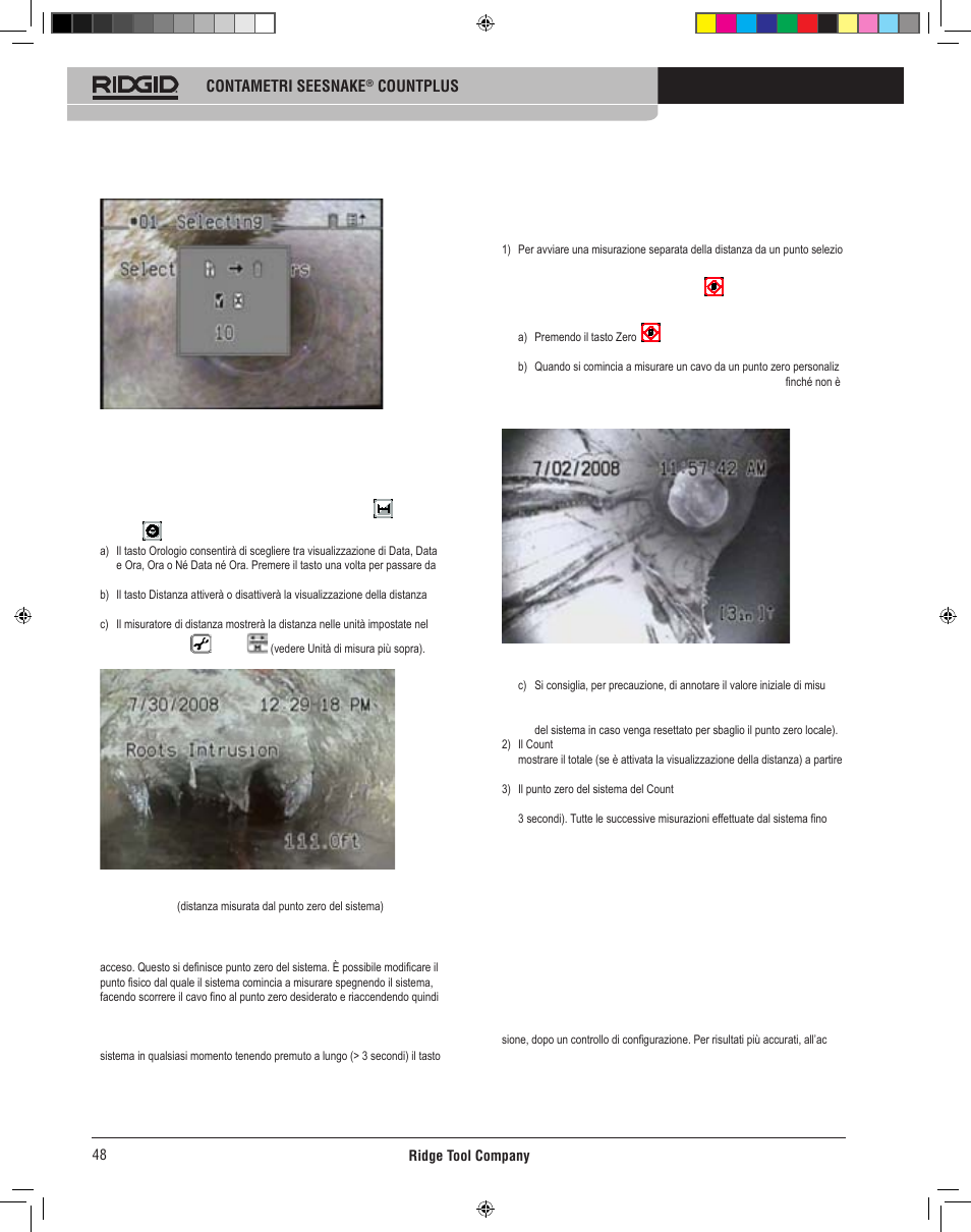 Istruzioni operative count plus, Come misura la distanza il count plus, Funzionamento base | RIDGID CountPlus User Manual | Page 50 / 204