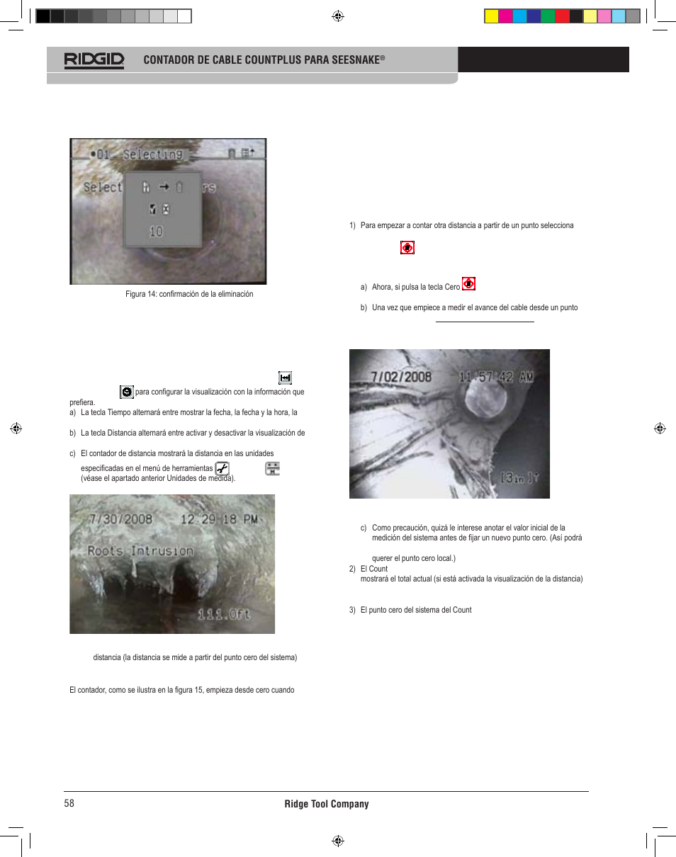 Instrucciones de funcionamiento del count plus, Cómo mide la distancia el count plus, Funcionamiento básico | RIDGID CountPlus User Manual | Page 60 / 204