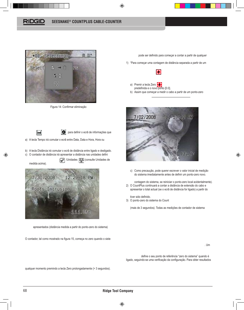 Count plus instruções operacionais, A forma como o count plus mede a distância, Funcionamento básico | RIDGID CountPlus User Manual | Page 70 / 204