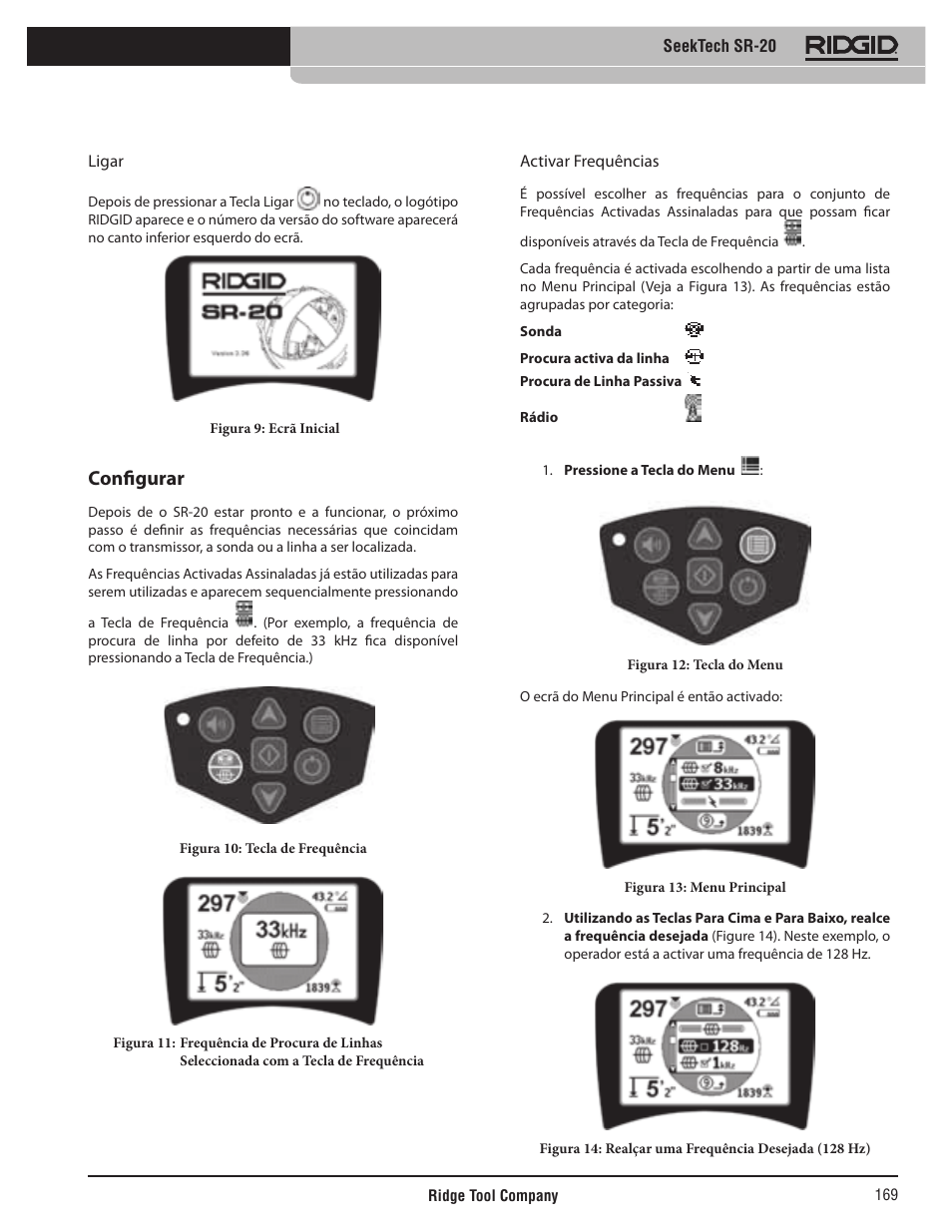 Configurar | RIDGID SeekTech SR-20 User Manual | Page 170 / 301