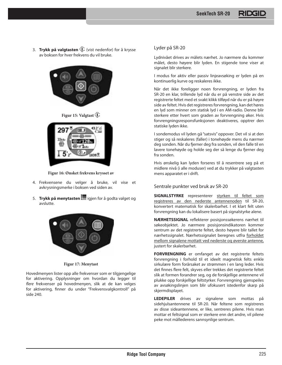 RIDGID SeekTech SR-20 User Manual | Page 226 / 301