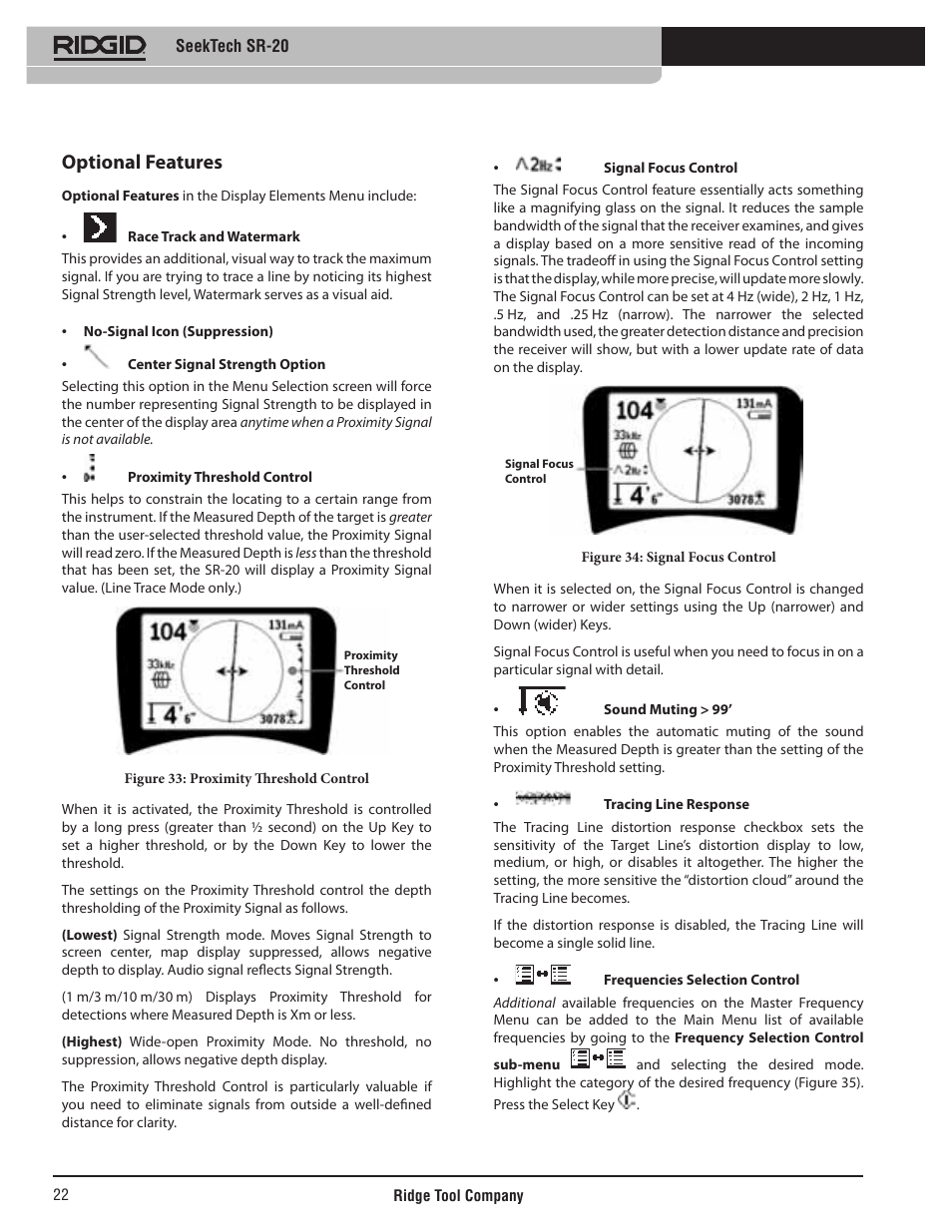 Optional features | RIDGID SeekTech SR-20 User Manual | Page 23 / 301