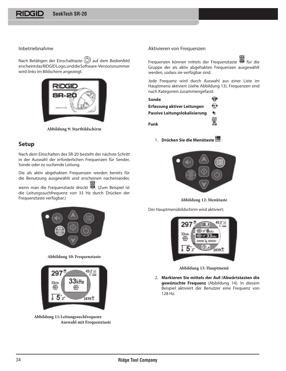 Setup | RIDGID SeekTech SR-20 User Manual | Page 35 / 301