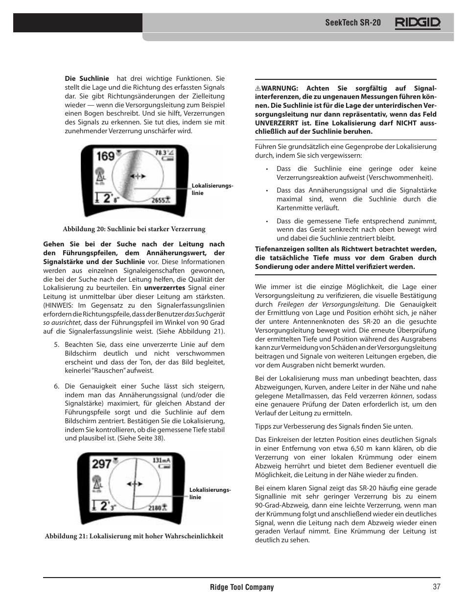RIDGID SeekTech SR-20 User Manual | Page 38 / 301